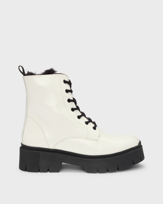 Faux leather ankle boots with logo zip (Hugo)