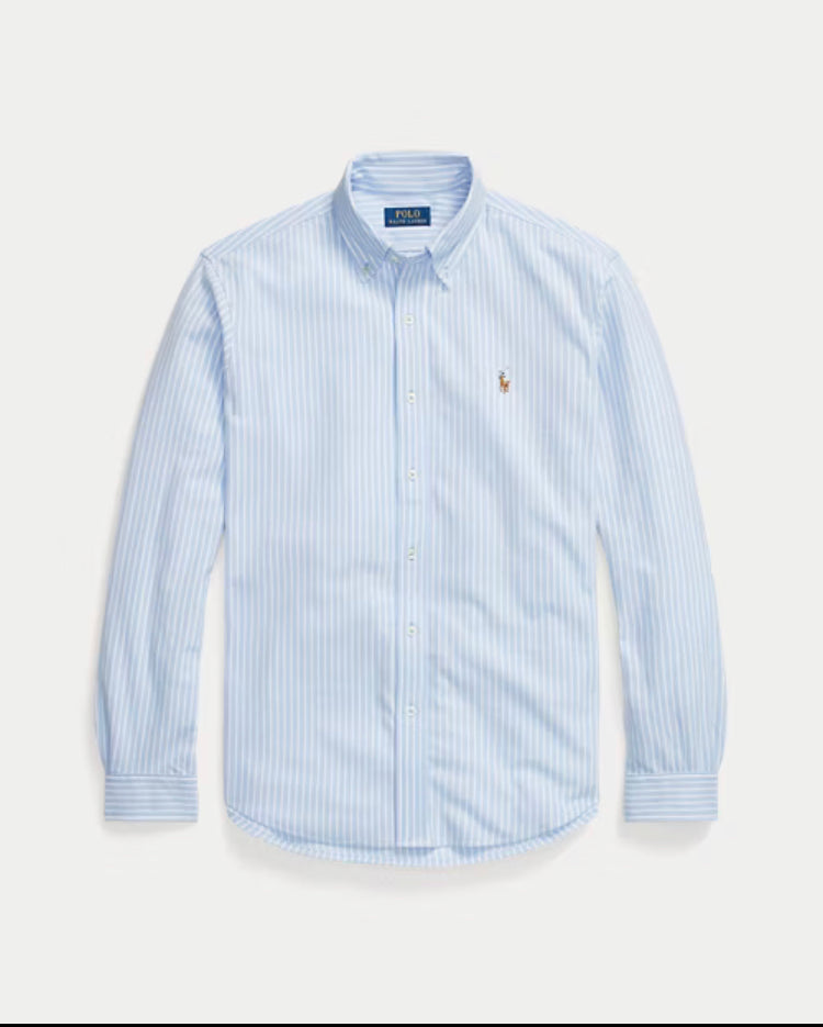 Chemise Oxford en maille de coton rayé