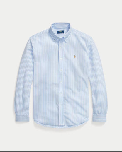 Chemise Oxford en maille de coton rayé