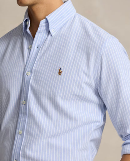 Chemise Oxford en maille de coton rayé