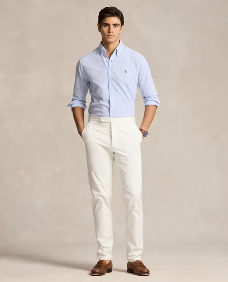 Chemise Oxford en maille de coton rayé