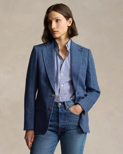 Herringbone Linen Blend Blazer