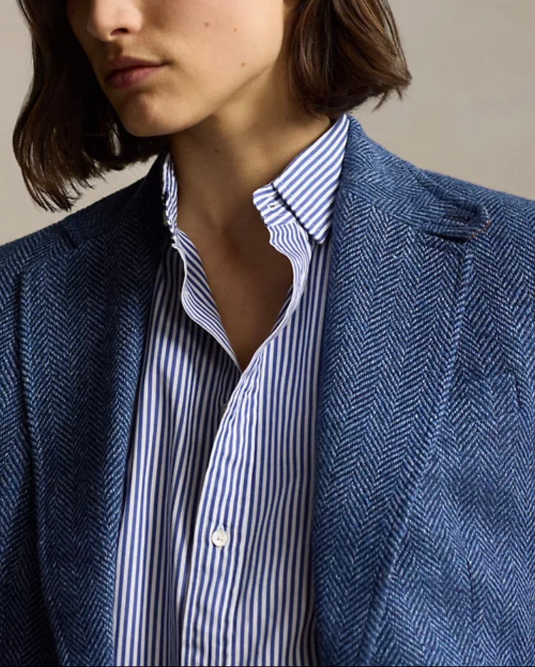 Herringbone Linen Blend Blazer